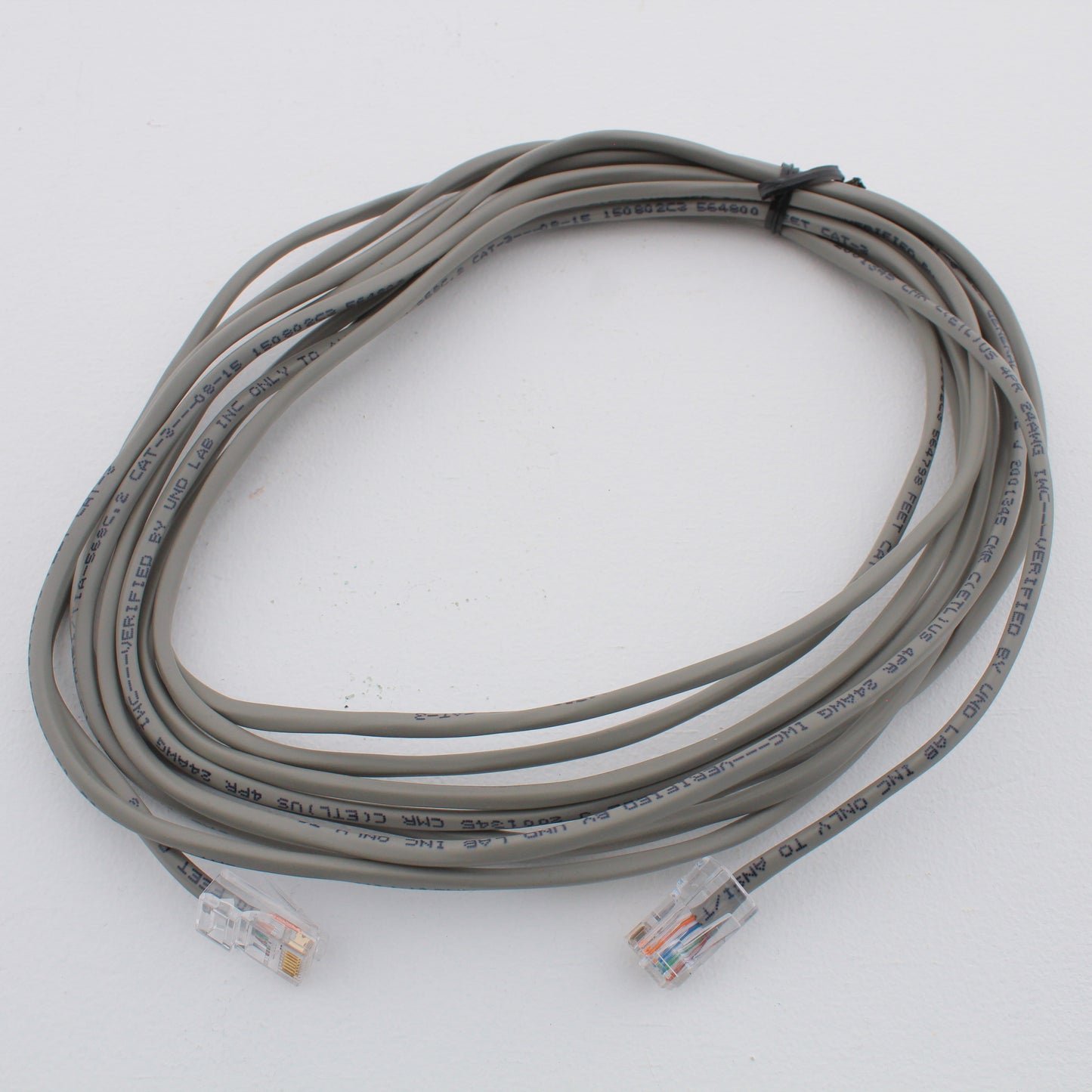 Hubbell Double End Phone Jumper Cord 4 Pair 8 Position 15Ft RJ45 BMD04P24J15DE
