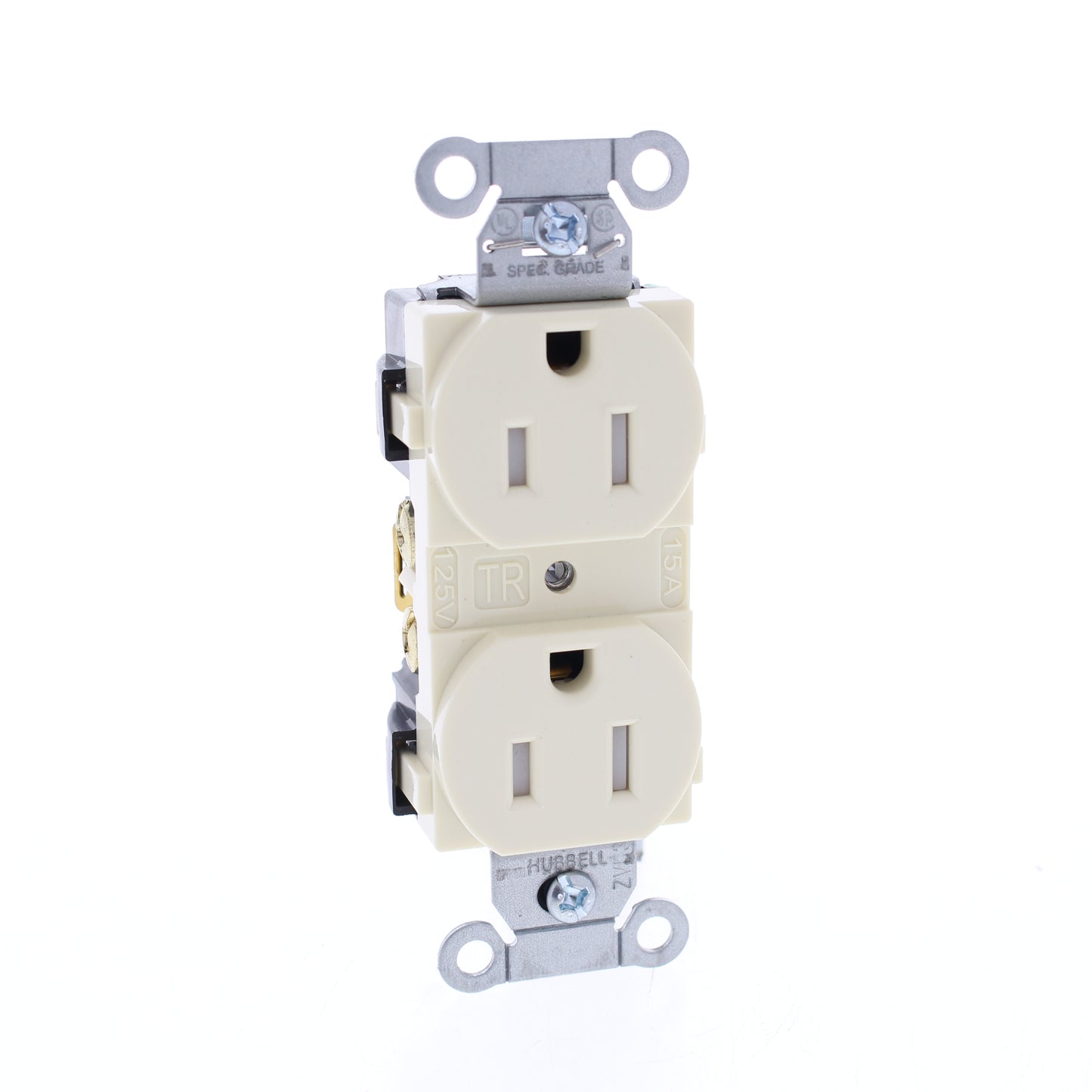 Hubbell Almond Commercial Tamper Resistant Receptacle Outlet 15A BULK BR15ALTR
