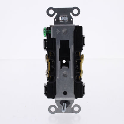 Hubbell BR15C2BLKTR Black Tamper Res Commercial 15A Receptacle 2/2 Controlled