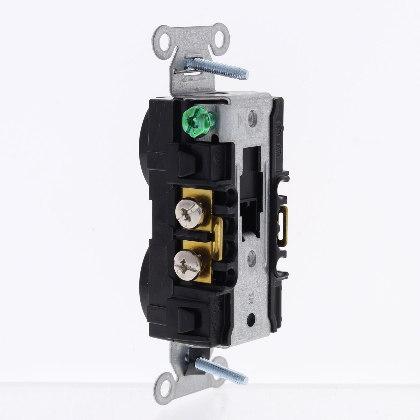 Hubbell BR15C2BLKTR Black Tamper Res Commercial 15A Receptacle 2/2 Controlled