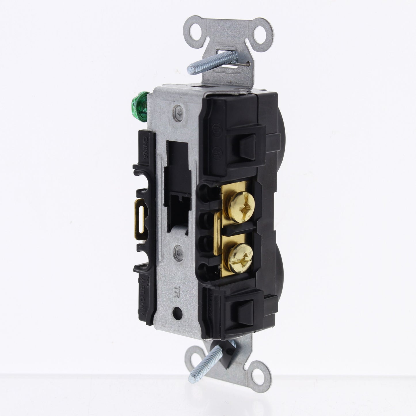 Hubbell BR15C2BLKTR Black Tamper Res Commercial 15A Receptacle 2/2 Controlled