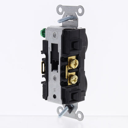 Hubbell BR15C2BLKTR Black Tamper Res Commercial 15A Receptacle 2/2 Controlled