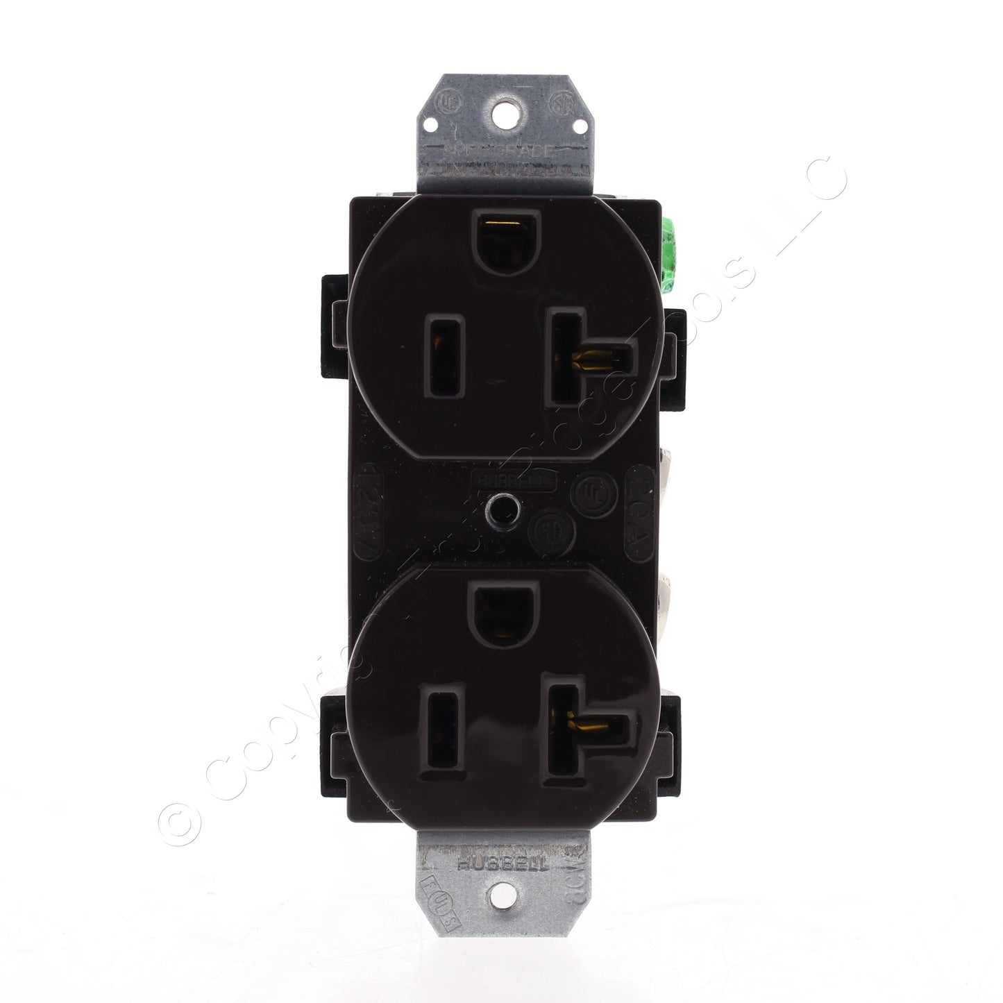Hubbell BR20M1 Brown Earless Duplex 125V Receptacle Outlet Commercial