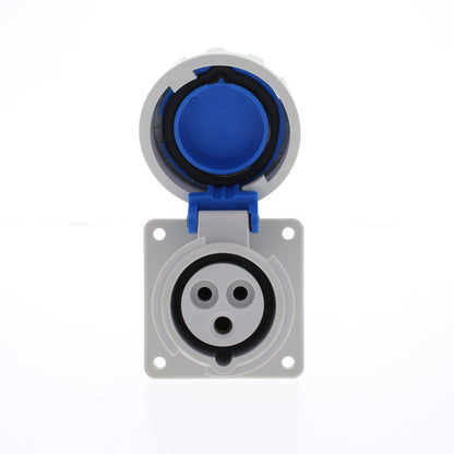 Hubbell C316R6W Watertight IEC Pin & Sleeve Receptacle Outlet 16A 200-250V 2P3W