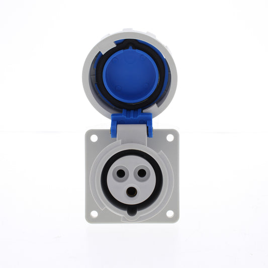 Hubbell C316R6W Watertight IEC Pin & Sleeve Receptacle Outlet 16A 200-250V 2P3W