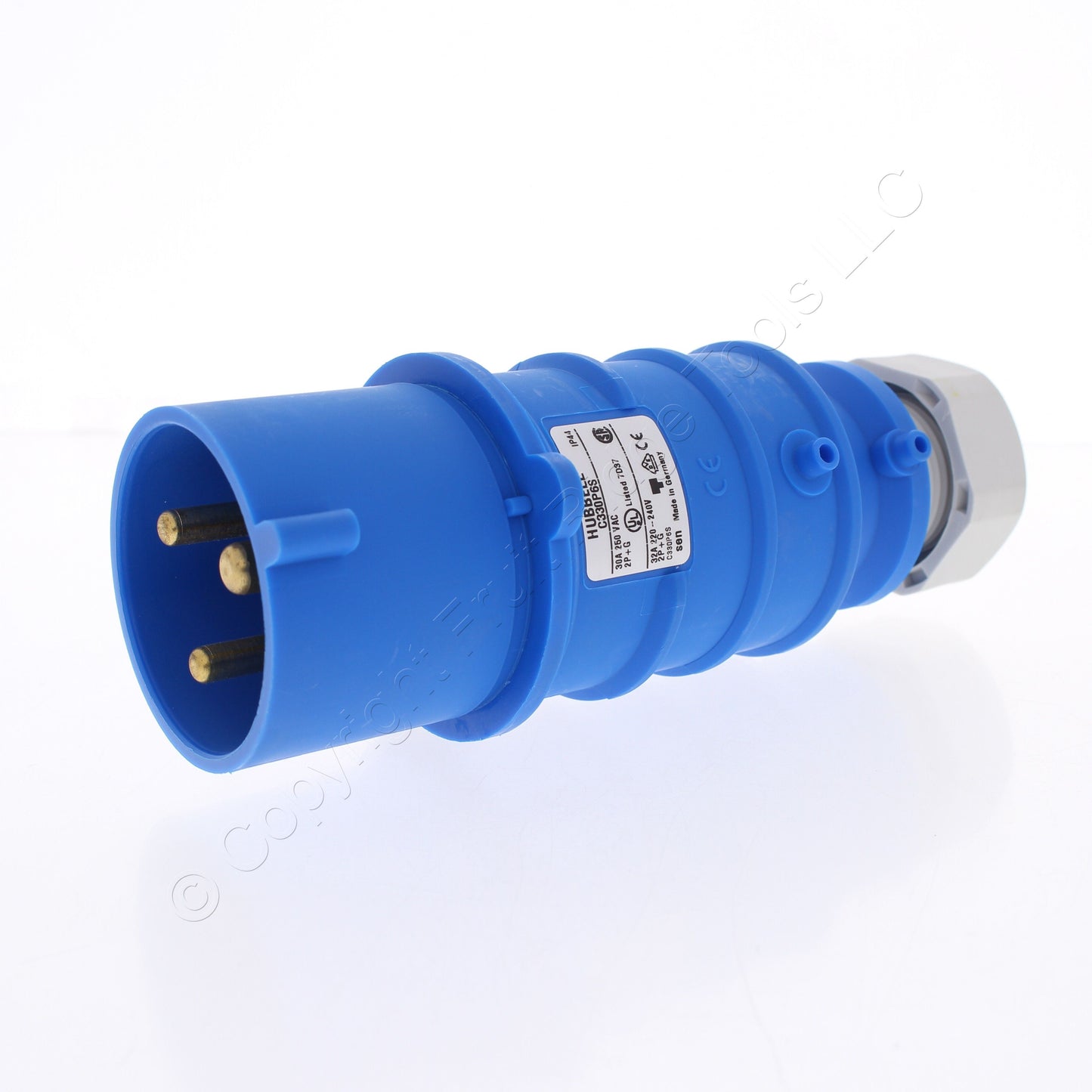 Hubbell C330P6S Splashproof Male IEC 309 Pin & Sleeve Plug 30A 250V 32A 220-240V
