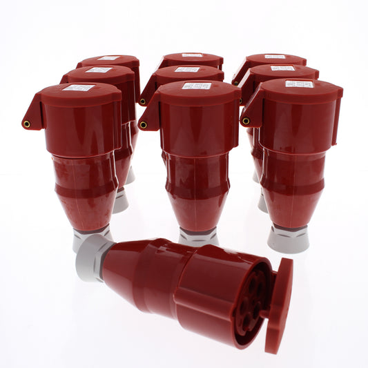 Hubbell C520C6S Red 20A Pin & Sleeve Connectors Splashproof 200-415V 4P5W 10pcs