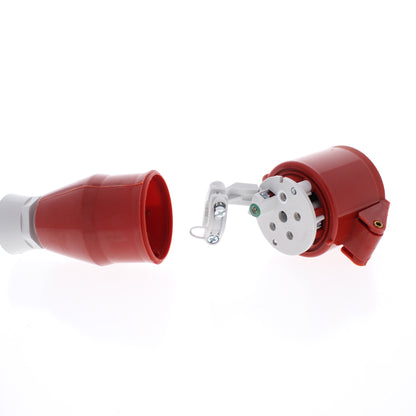 Hubbell Red Pin & Sleeve Connector Splashproof IP44 20A 200-415V 4P5W C520C6S