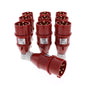 10 Hubbell Red Pin & Sleeve Male Plugs Splashproof 20A 200-415V 4P5W C520P6S