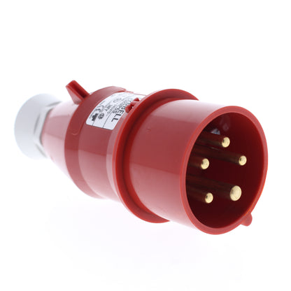 Hubbell Red Pin & Sleeve Male Plug Splashproof IP44 20A 200-415V 4P5W C520P6S