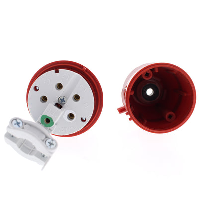 Hubbell Red Pin & Sleeve Male Plug Splashproof IP44 20A 200-415V 4P5W C520P6S
