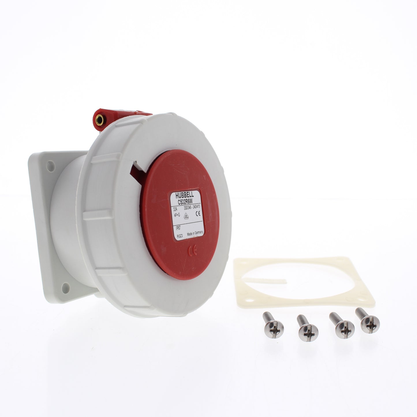 Hubbell C532R6W Watertight Pin & Sleeve Receptacle Outlet 32A 200/346V 240/415V