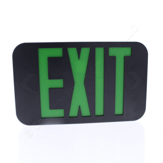 Hubbell LED Exit Sign AC Only Black w/Green Letters CAGB