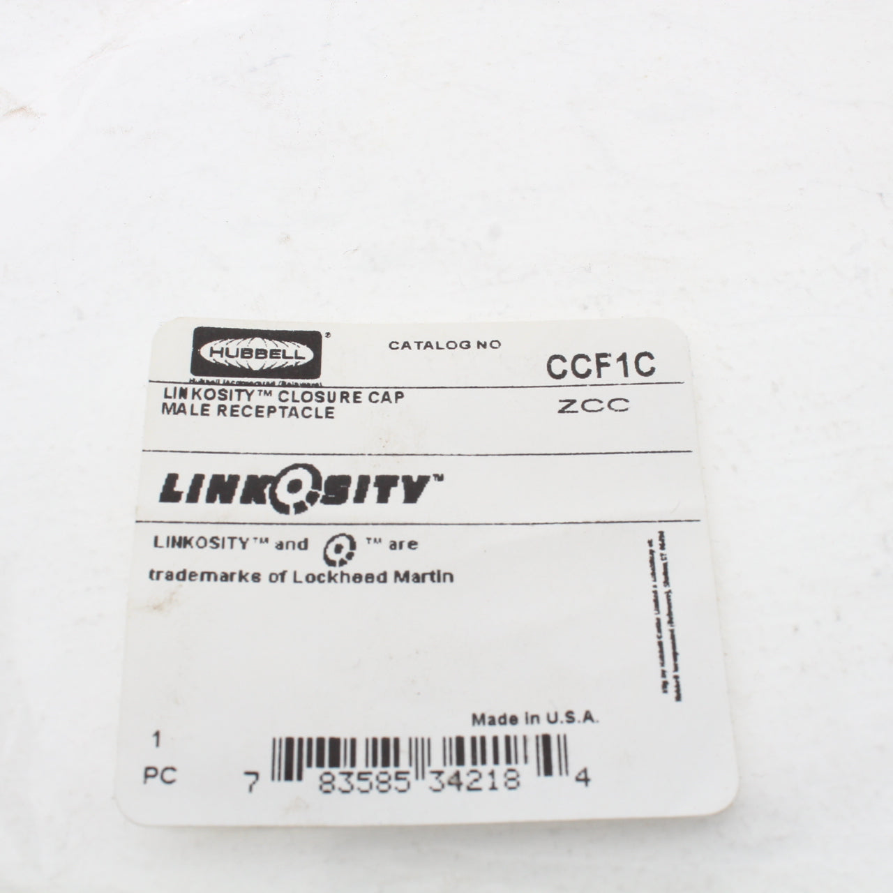 Hubbell Metal Closure Cap For Linkosity 3A Male Inlet Receptacle CCF1C