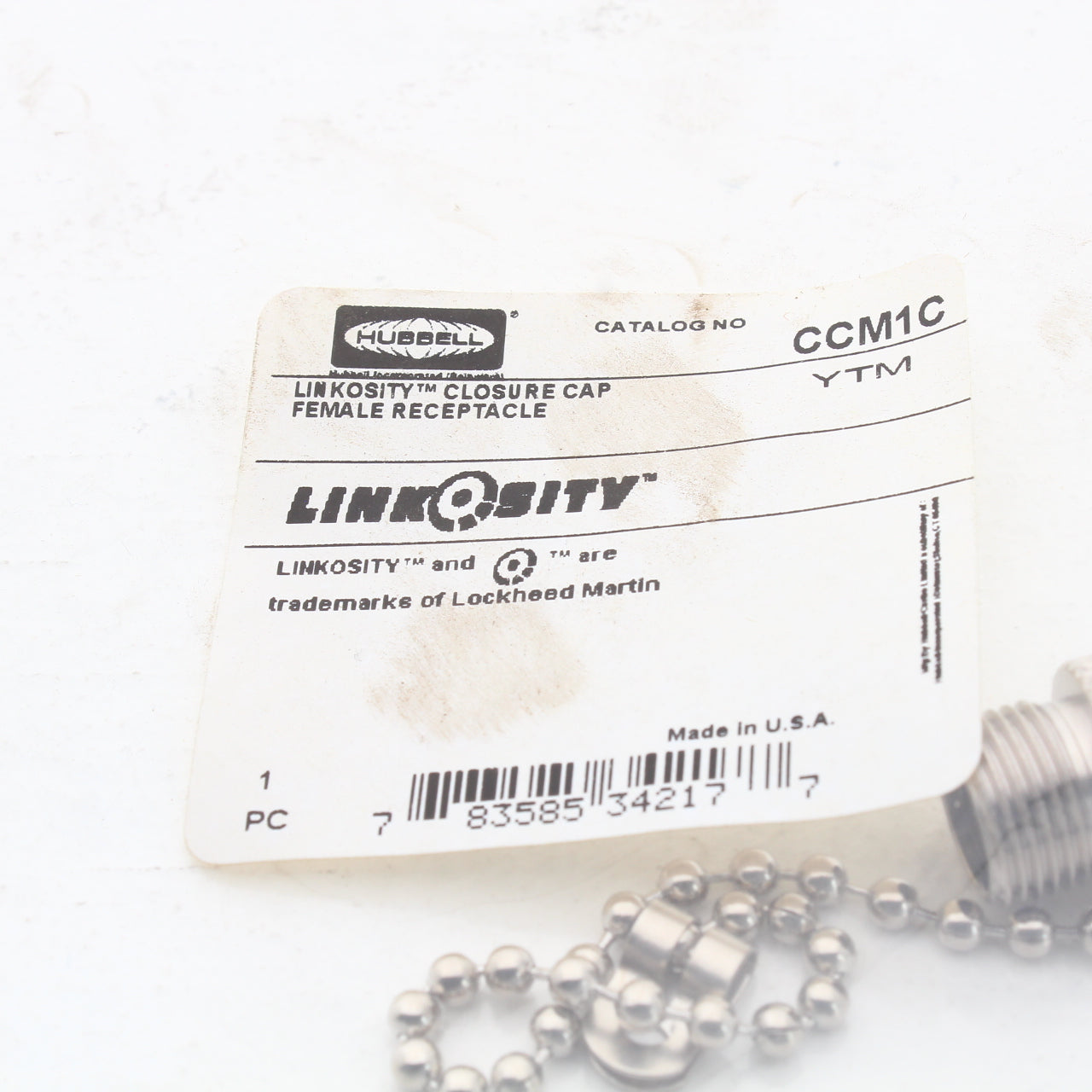 Hubbell Metal Closure Cap For Linkosity 3A Female  Receptacle CCM1C