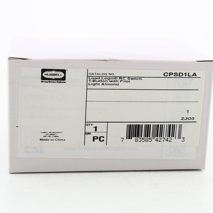 Hubbell CPSD1LA Light Almond Dimming Switch for Load Control Panel 1-Button