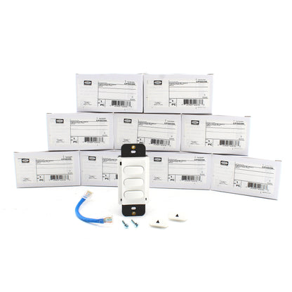 Hubbell CPSD3W White 3-Button Pilot Switch for Load:Logic Control Panel 10-Pack