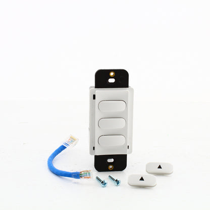 Hubbell CPSD3W White 3-Button Pilot Switch for Load:Logic Control Panel 10-Pack