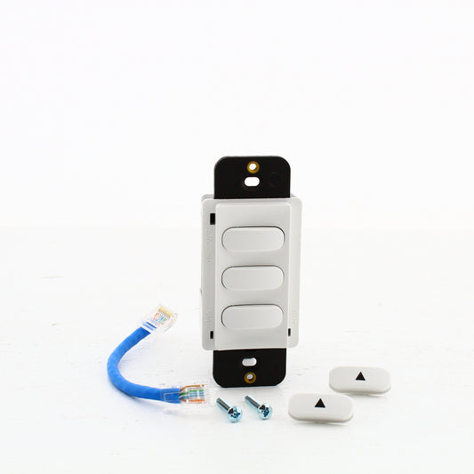 Hubbell CPSD3W White 3-Button Pilot Switch for Load:Logic Control Panel 10-Pack