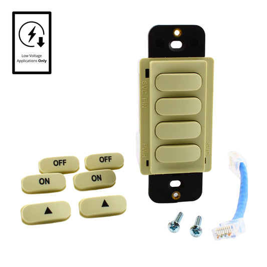 Hubbell CPSD4I Ivory Dimming Switch for Load Control Panel Low Voltage 4-Button