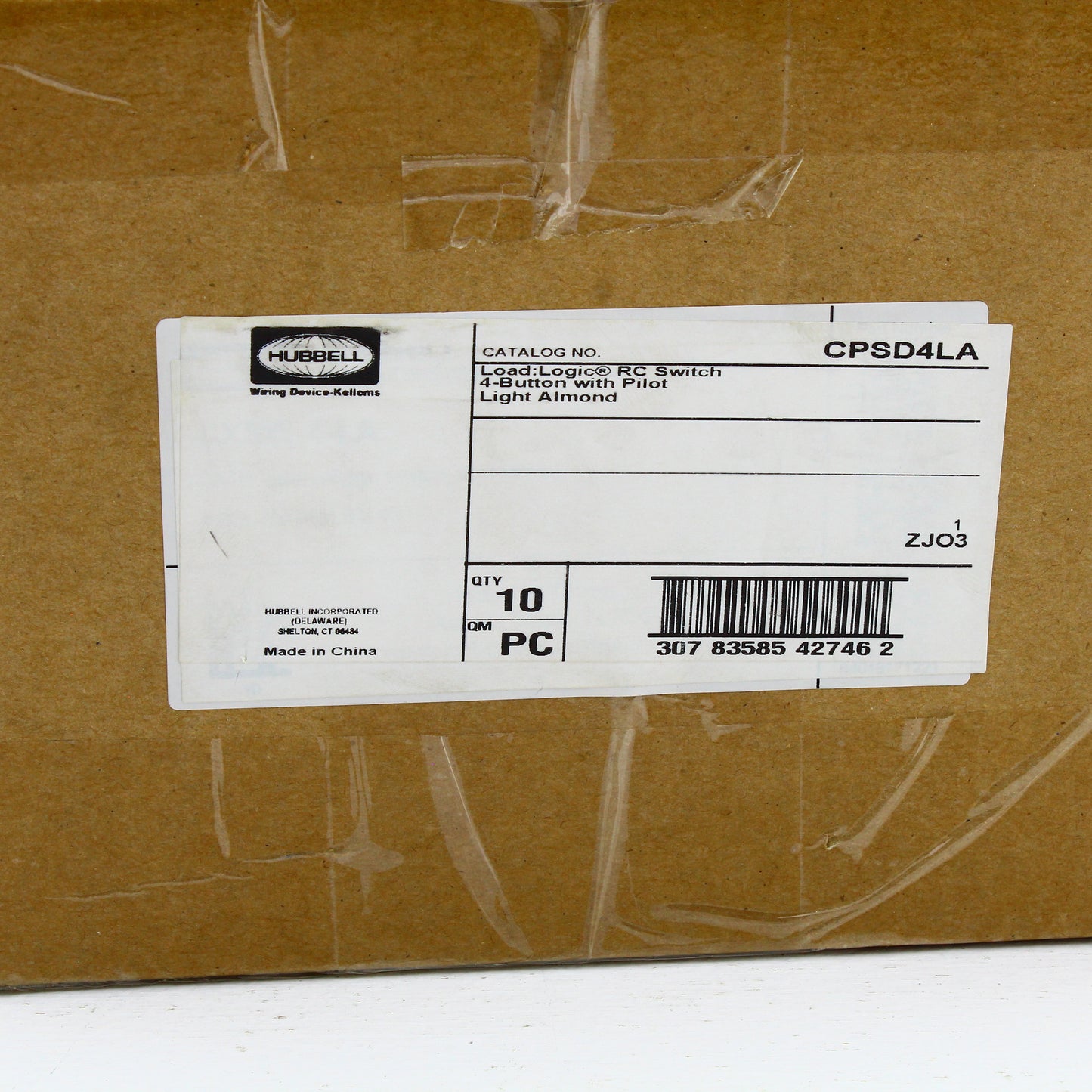 Hubbell CPSD4LA Lt Almond Dimming Switch for Load Control Panel 4-Button 10-Pack