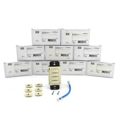 Hubbell CPSD4LA Lt Almond Dimming Switch for Load Control Panel 4-Button 10-Pack