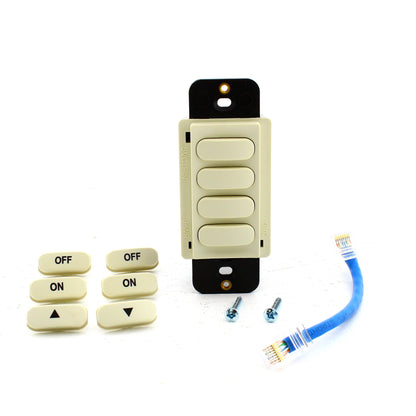 Hubbell CPSD4LA Light Almond Dimming Switch for Load Control Panel 4-Button