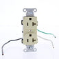 Hubbell Ivory Commercial Duplex Receptacle Wire Leads 5-20R 20A 125V CR20IP1
