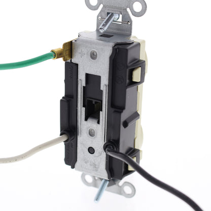 Hubbell Ivory Commercial Duplex Receptacle Wire Leads 5-20R 20A 125V CR20IP1
