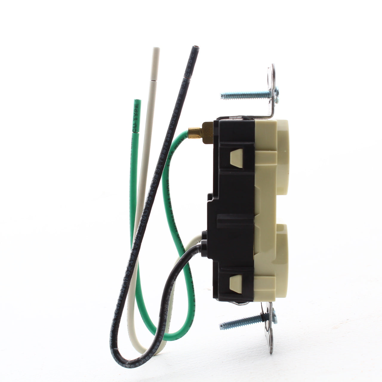 Hubbell Ivory Tamper Resistant Duplex Receptacle Outlet Wire Leads 20A CR20ITRP1