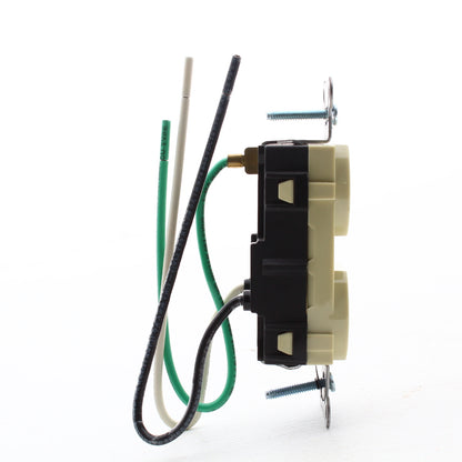 Hubbell Ivory Tamper Resistant Duplex Receptacle Outlet Wire Leads 20A CR20ITRP1