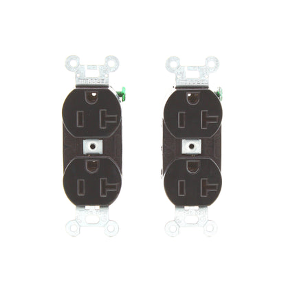 Hubbell CRO20BLKM1 Black Commercial Receptacle 20A 5-20R Outlets No Screws 2pcs