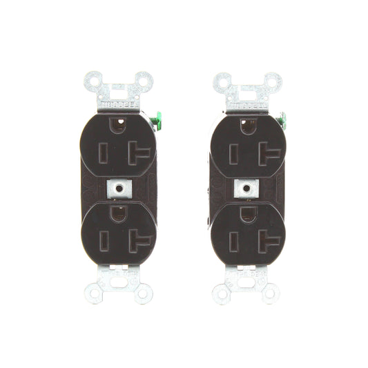 Hubbell CRO20BLKM1 Black Commercial Receptacle 20A 5-20R Outlets No Screws 2pcs