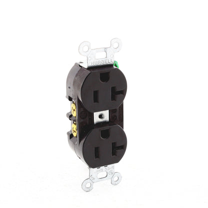 Hubbell CRO20BLKM1 Black Commercial Receptacle 20A 5-20R Outlets No Screws 2pcs