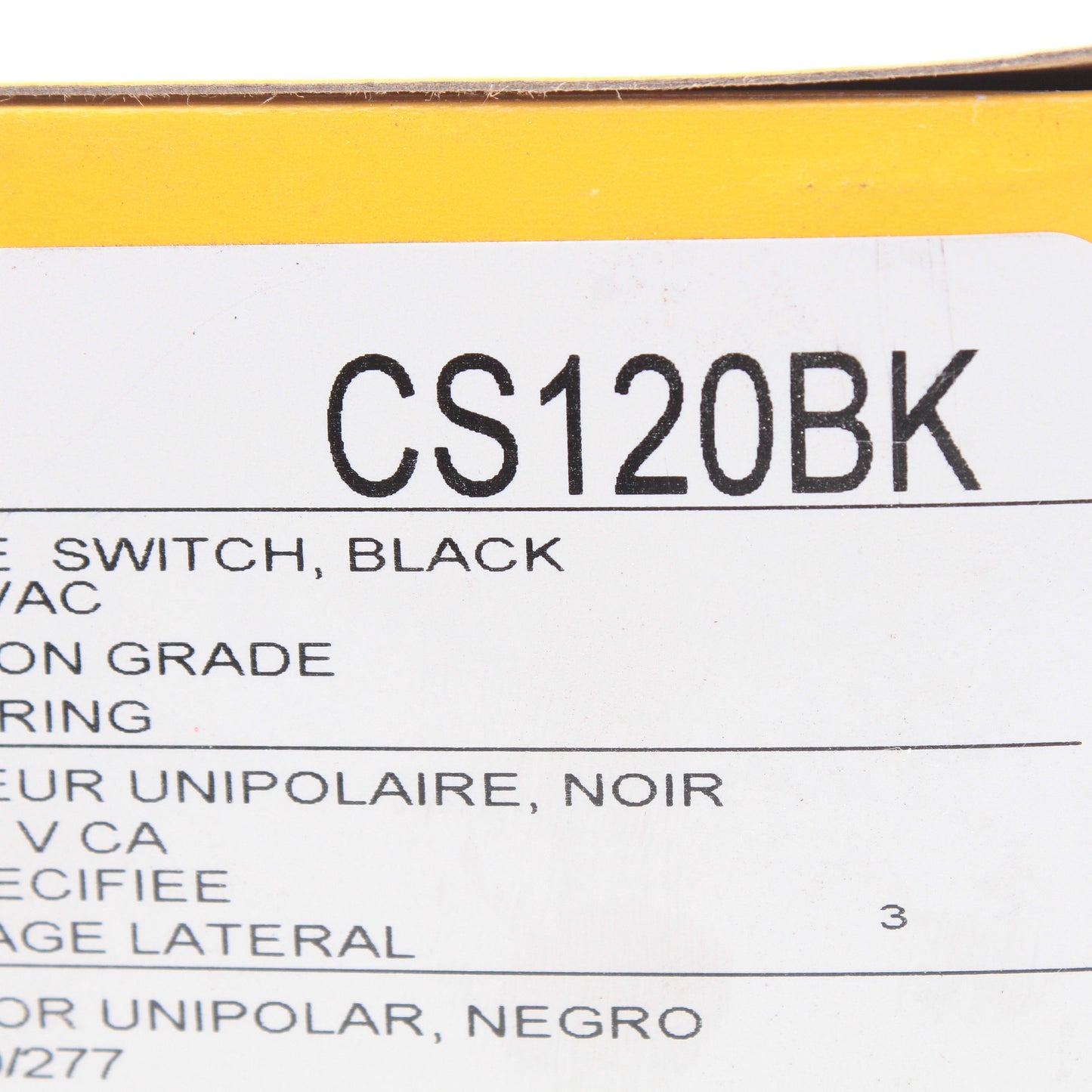 Hubbell Bryant CS120BK Black On/Off Toggle Light Switches Commercial 10-Pack