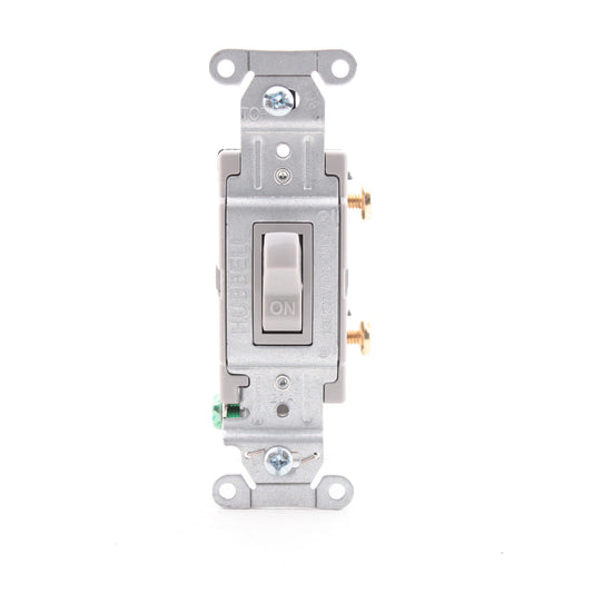 Hubbell Bryant Gray COMMERCIAL Toggle Wall Light Switch Single Pole 15A CS120GY