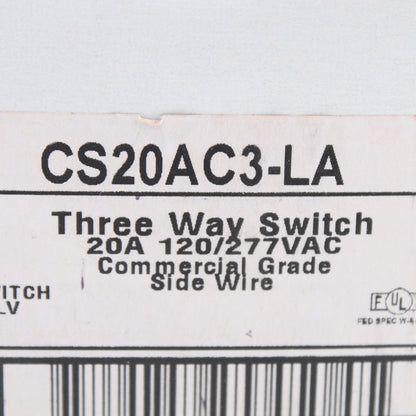 Hubbell Brown 3-Way COMMERCIAL ON/OFF Toggle Wall Light Switch 20A CS320 Boxed