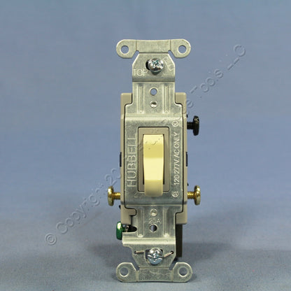 Hubbell CS320I Ivory 3-Way Commercial Toggle Wall Light Switch 20A 120/277V Box