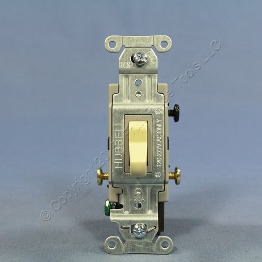 Hubbell CS320I Ivory 3-Way Commercial Toggle Wall Light Switch 20A 120/277V Box