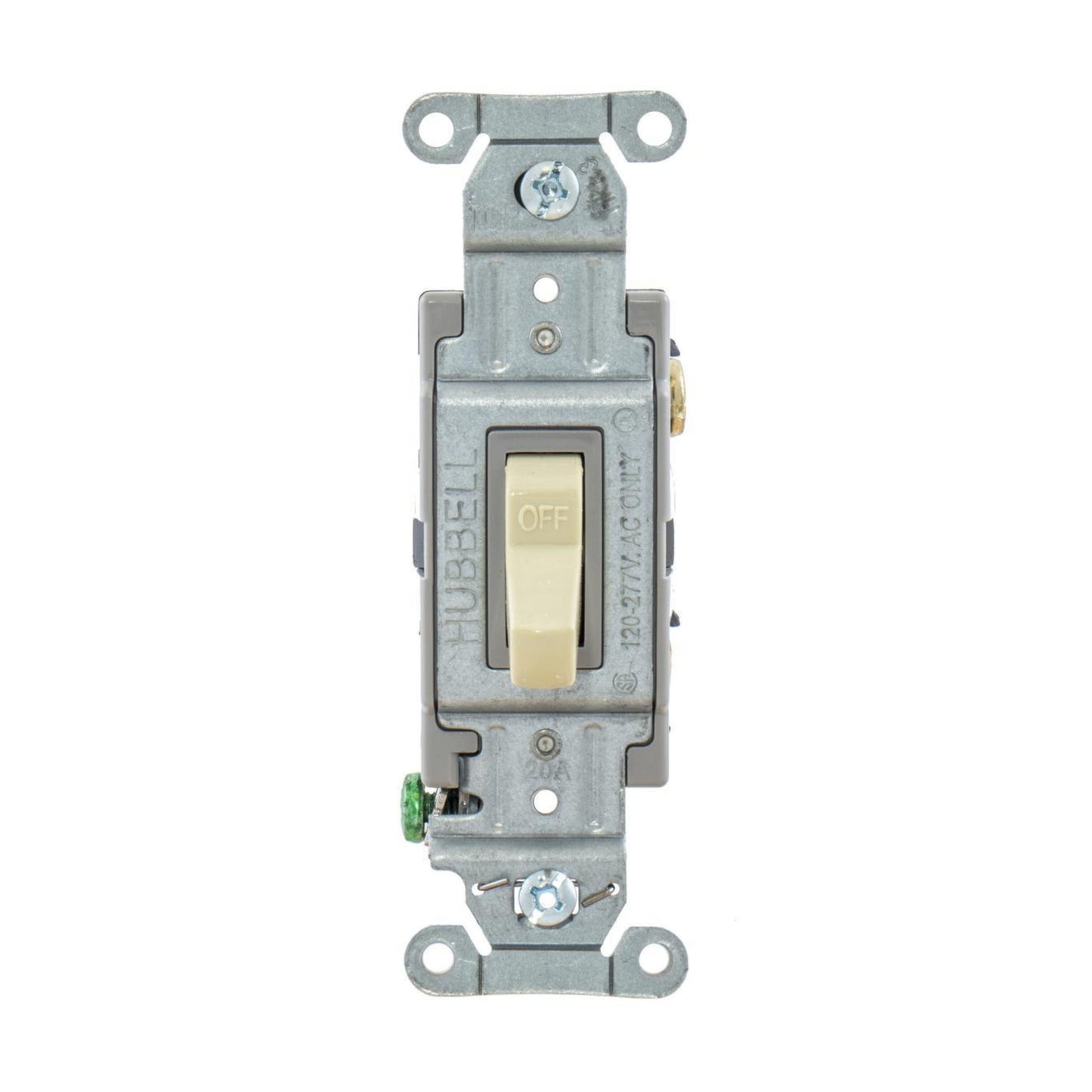 Hubbell CSB120I Ivory 20A Single Pole Toggle Switch 120/277V Commercial Grade
