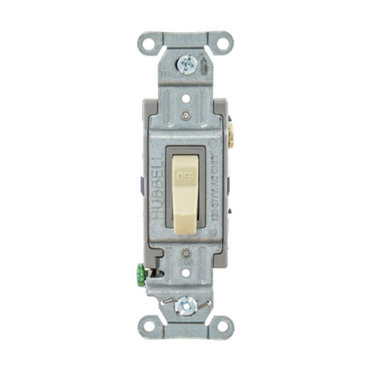 Hubbell CSB120I Ivory 20A Single Pole Toggle Switch 120/277V Commercial Grade