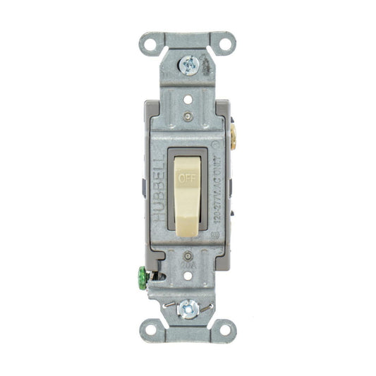 Hubbell CSB120I Ivory 20A Single Pole Toggle Switch 120/277V Commercial Grade