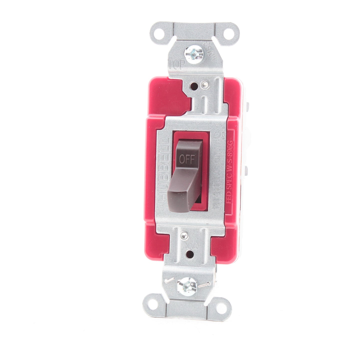 Hubbell CSB120ST Brown 20A Single Pole EdgeConnect� Toggle Light Switch Control