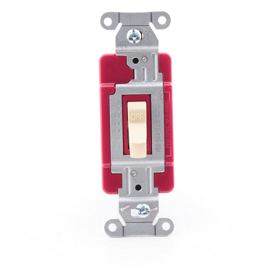 Hubbell CSB120STI Ivory 20A Single Pole EdgeConnect� Toggle Light Switch Control