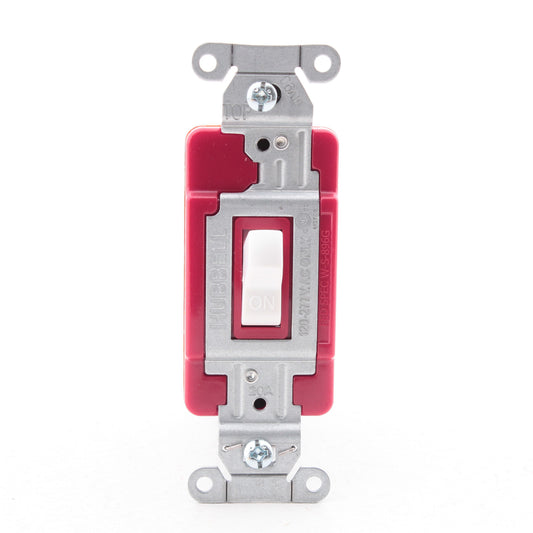 Hubbell CSB120STW White 20A Single Pole EdgeConnect� Toggle Light Switch Control