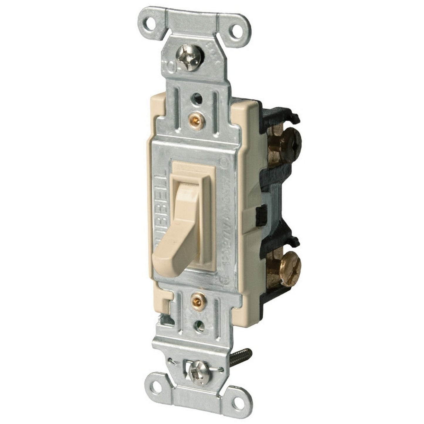 Hubbell CSB320IFZ Ivory 3-way Commercial Grade Framed 20A Toggle Switch 120/277V