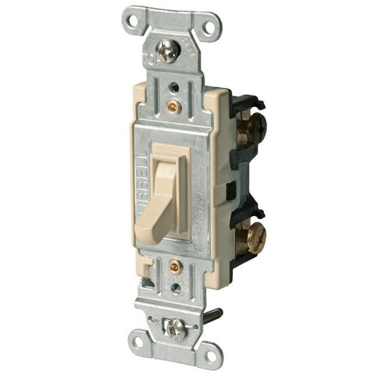 Hubbell CSB320IFZ Ivory 3-way Commercial Grade Framed 20A Toggle Switch 120/277V