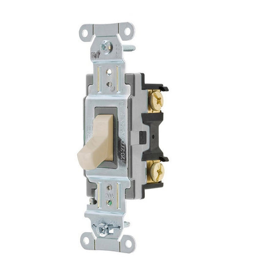 Hubbell CSB320LA Lt Almond 3-Way Commercial Toggle Light Switch 20A 120/277V