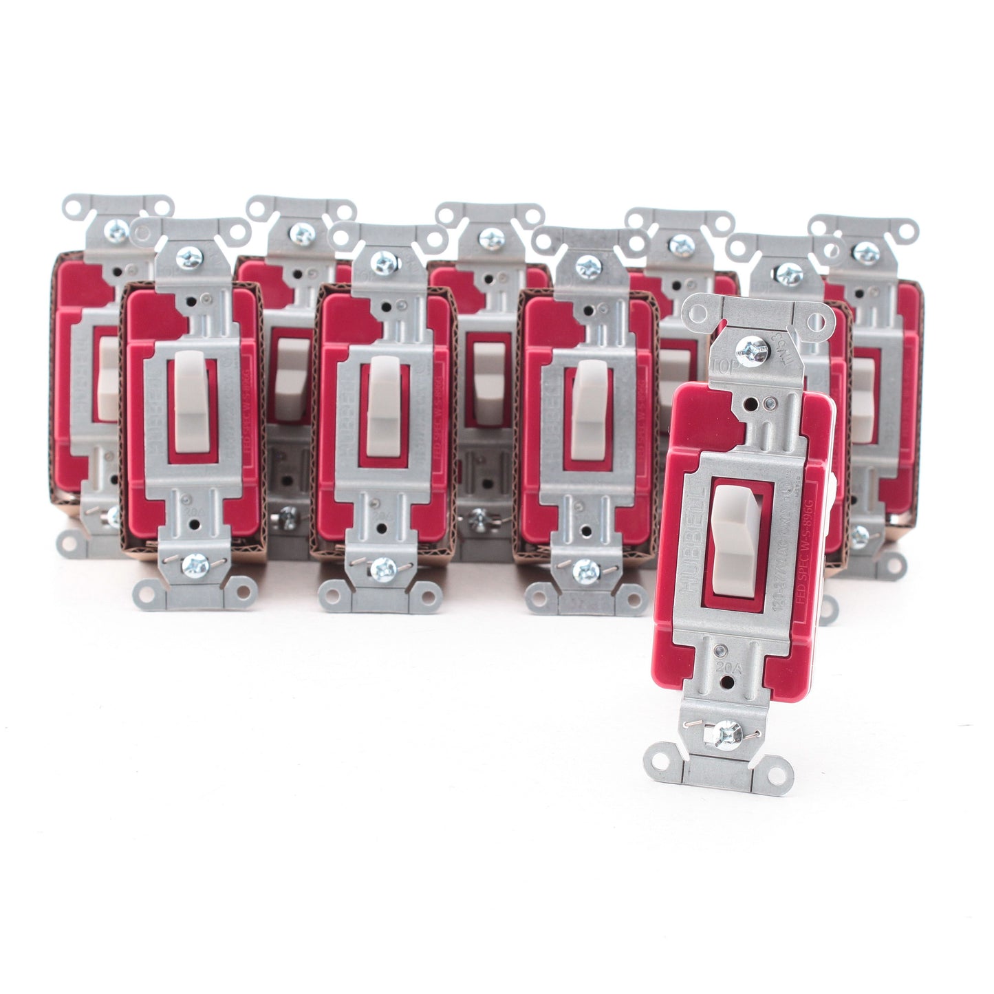Hubbell CSB320STGY Gray 3-Way Toggle Light Switches EdgeConnect� Commercial 10pc