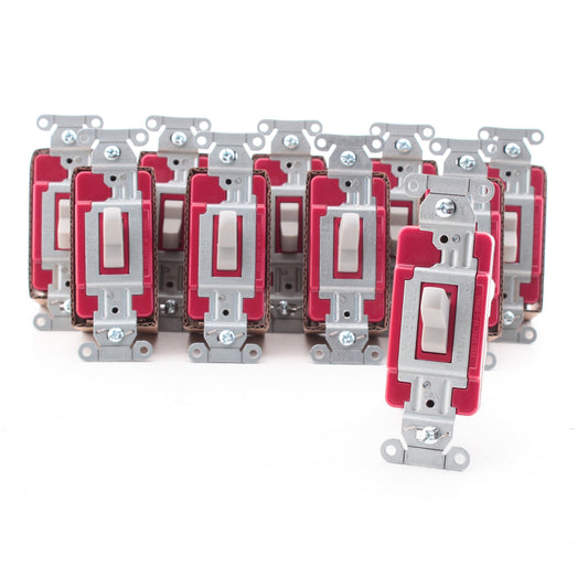 Hubbell CSB320STGY Gray 3-Way Toggle Light Switches EdgeConnect� Commercial 10pc